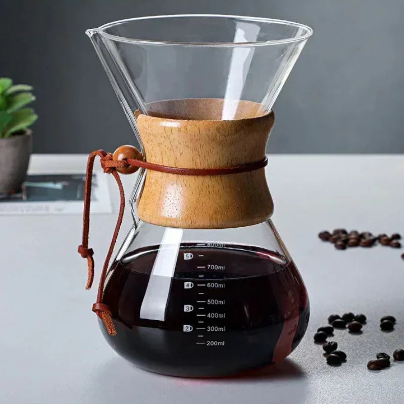 Handglas-Kaffeekanne mit Edelstahlfilter Tropfbrauereikaffe | Karnz