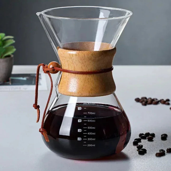 Handglas-Kaffeekanne mit Edelstahlfilter Tropfbrauereikaffe | Karnz