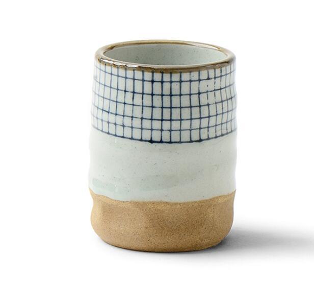 Handgemaltes Gittermuster Teetasse | Karnz