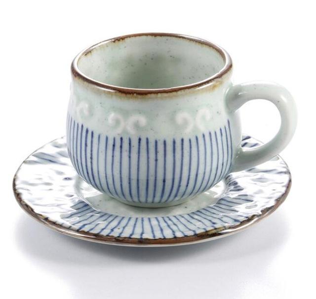 Handgemaltes Gittermuster Teetasse | Karnz