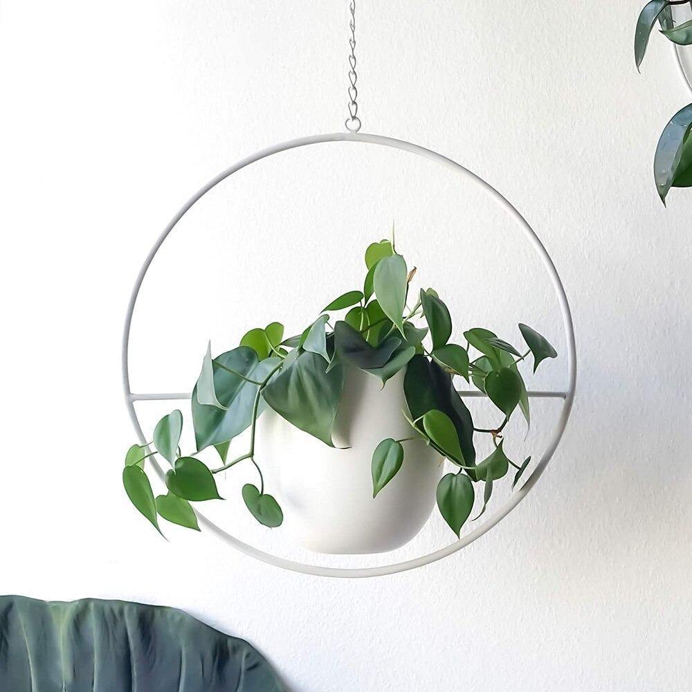 HaloRing Hängender Pflanzenhalter – Metall Hängeblumentopf für drinnen und draußen | Karnz