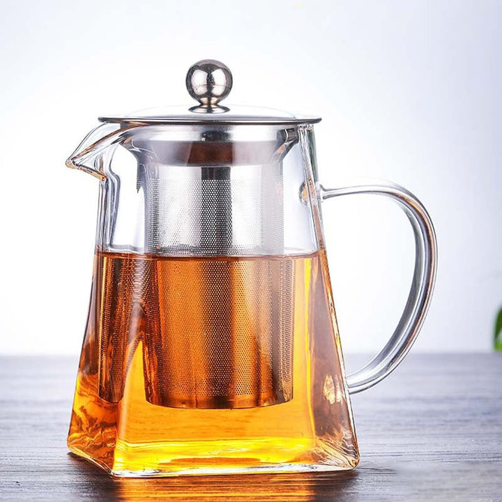 Hitzebeständige Borosilikatglas Teekanne mit Teesieb Filter Teekessel Oolong Teekanne | Karnz