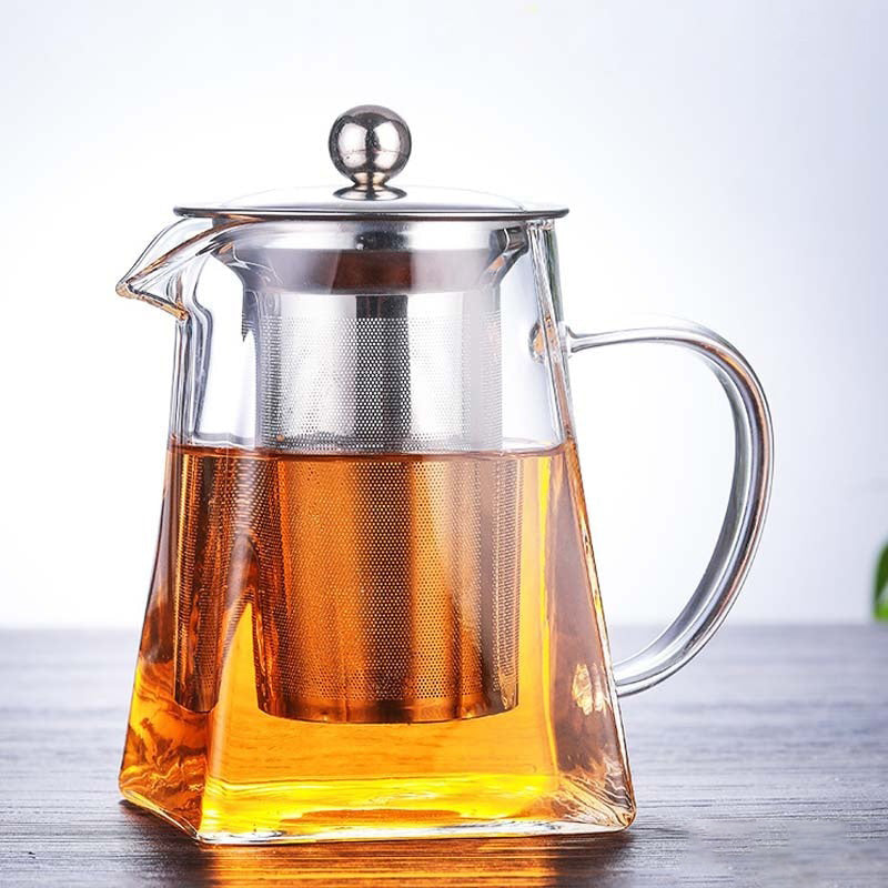 Hitzebeständige Borosilikatglas Teekanne mit Teesieb Filter Teekessel Oolong Teekanne | Karnz