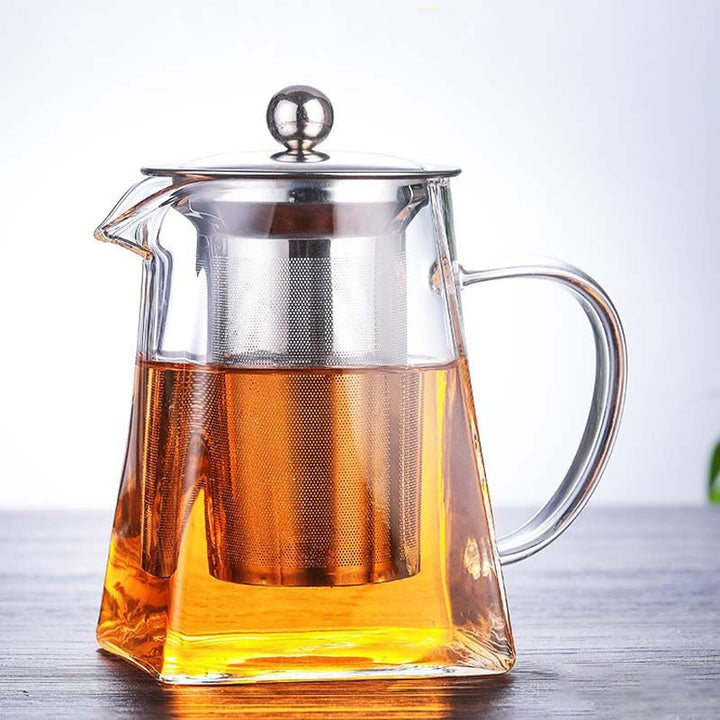 Hitzebeständige Borosilikatglas Teekanne mit Teesieb Filter Teekessel Oolong Teekanne | Karnz