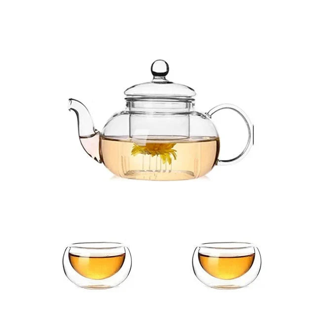 Hitzeresistenter Glas Teekanne Glas Teekanne mit Sieb Teekannen-Set | Karnz