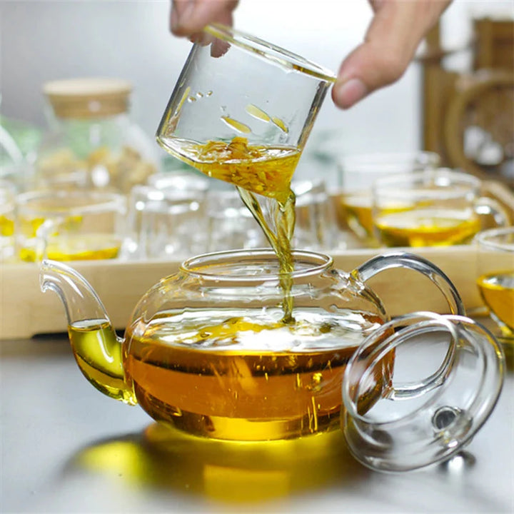 Hitzeresistenter Glas Teekanne Glas Teekanne mit Sieb Teekannen-Set | Karnz