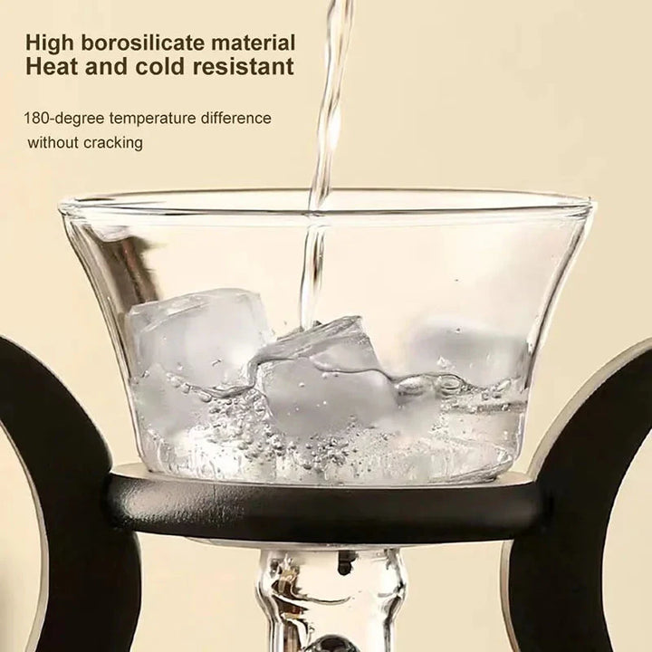 Hitzebeständiges Glas-Teeset mit einem magnetischen, rotierenden Wasserdeckel | Karnz