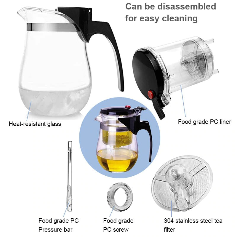 Hitzebeständige Glas Teekanne mit Teefilter Kessel Teekanne | Karnz