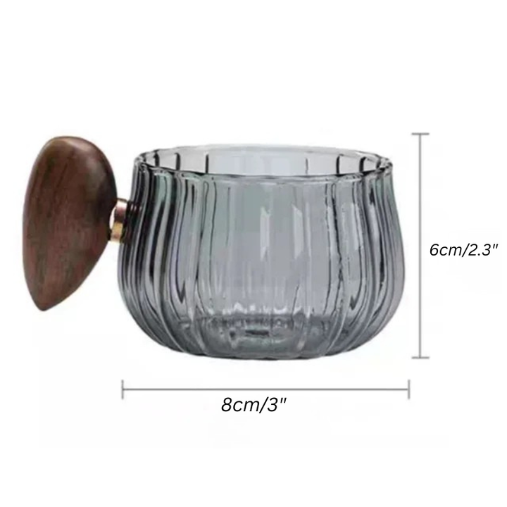 Hitz resistent Hochborosilikatglas Kaffeetasse mit Holzgriff | Karnz