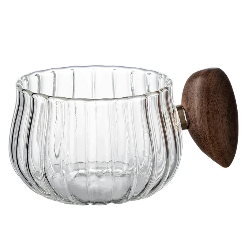 Hitz resistent Hochborosilikatglas Kaffeetasse mit Holzgriff | Karnz