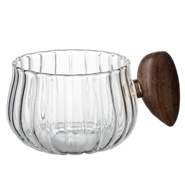 Hitz resistent Hochborosilikatglas Kaffeetasse mit Holzgriff | Karnz