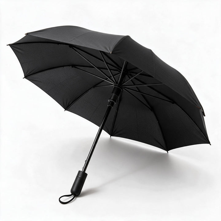 Herren eleganter Automatik-Regenschirm mit Holzgriff Karnz