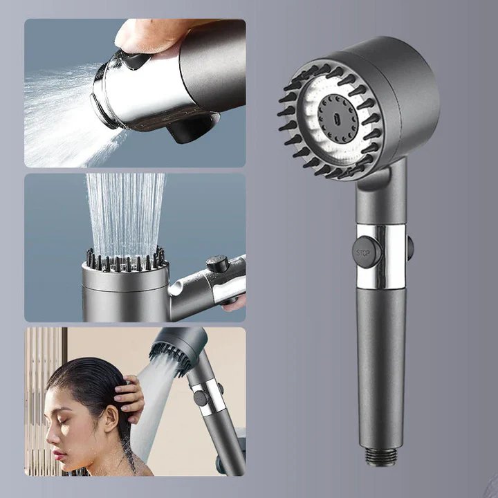 Karnz | Hochdruck-Massageduschkopf - Handbrause mit 3 Strahlarten und Filtern