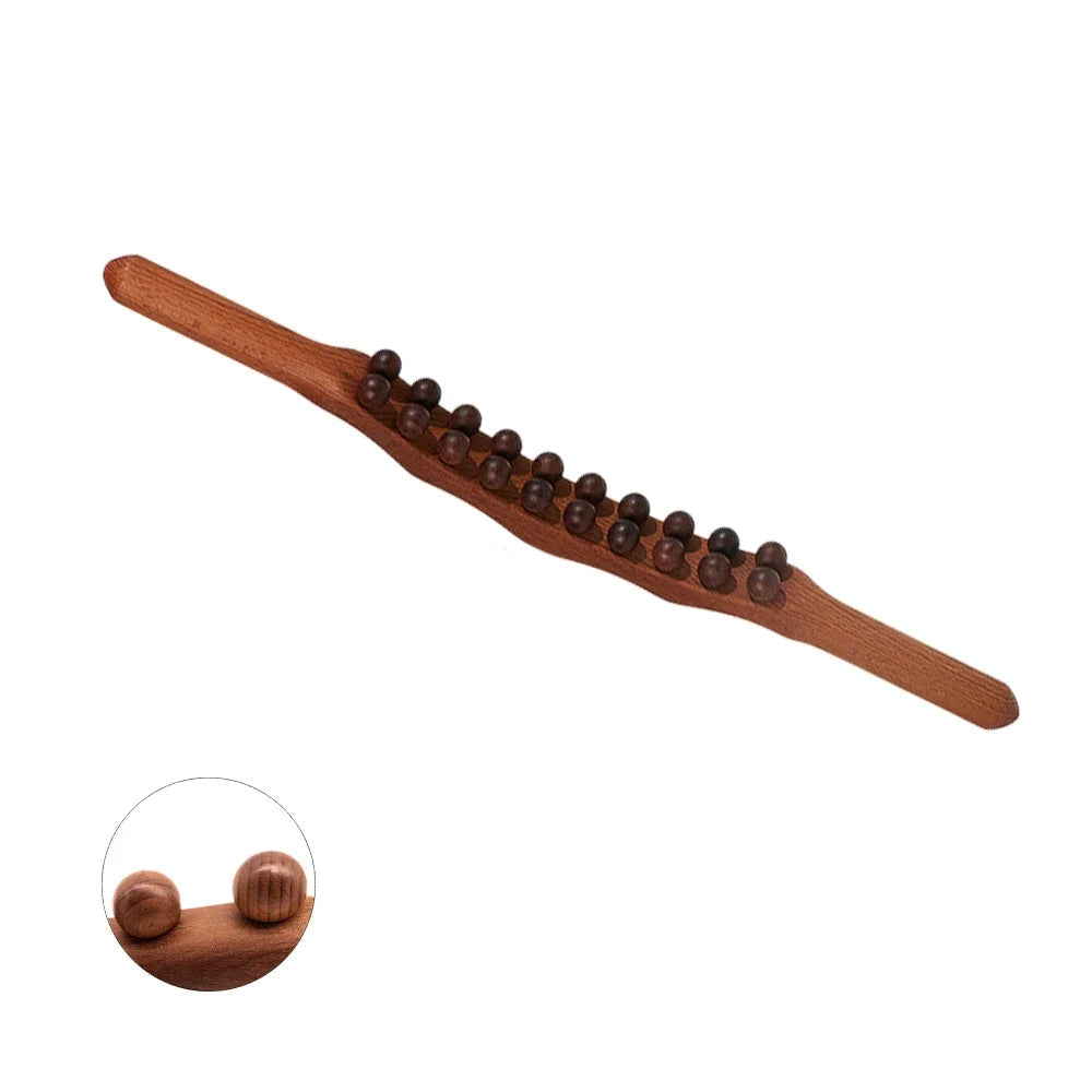 HoutRelax Gua Sha Massage Stick – 60 cm Massagewerkzeug aus natürlichem Holz für tiefe Muskelentspannung | Karnz