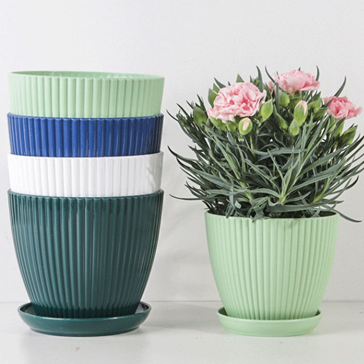 Home Garden Pflanzentopf mit Unterteller - Modernes Kunststoffdesign | Karnz
