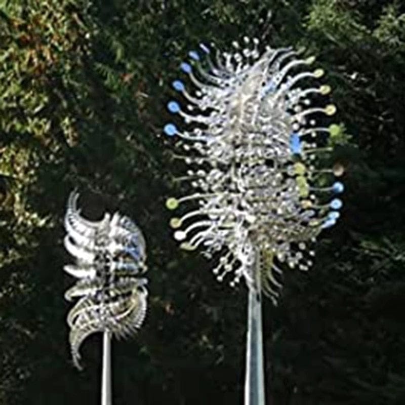 Einzigartige und magische Windmühle aus Metall | Magische kinetische Skulptur aus Metall