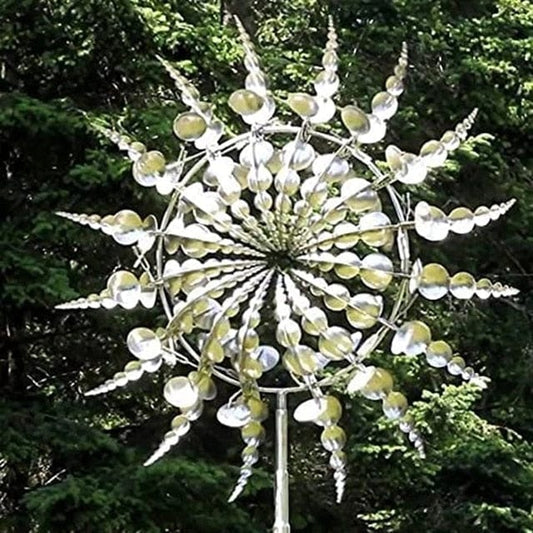 Einzigartige und magische Windmühle aus Metall | Magische kinetische Skulptur aus Metall