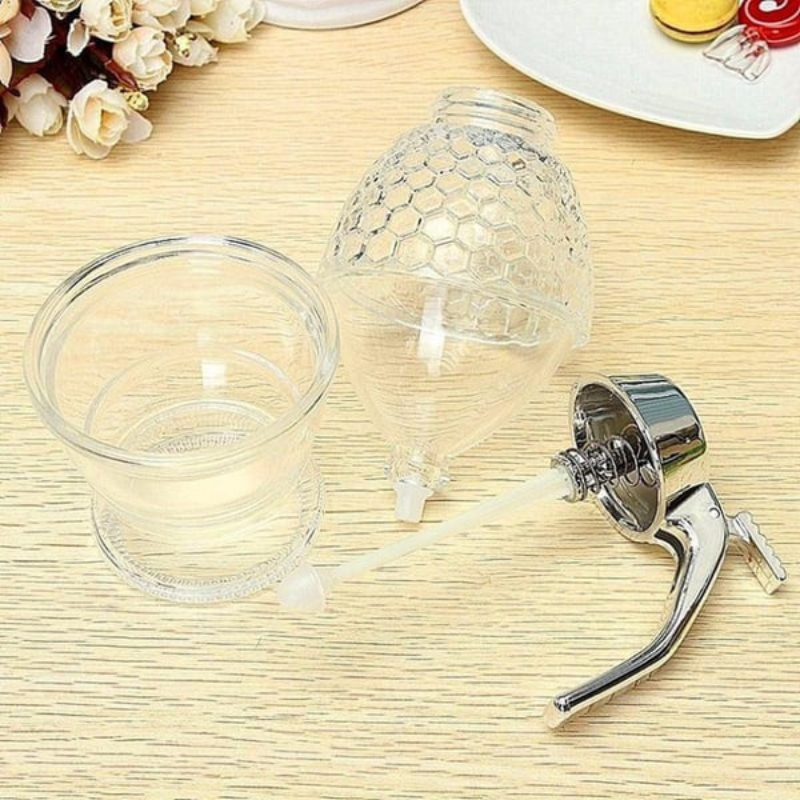 Driupfrei Honigspender mit Waben-Design – 200 ml Kunststoff | Karnz