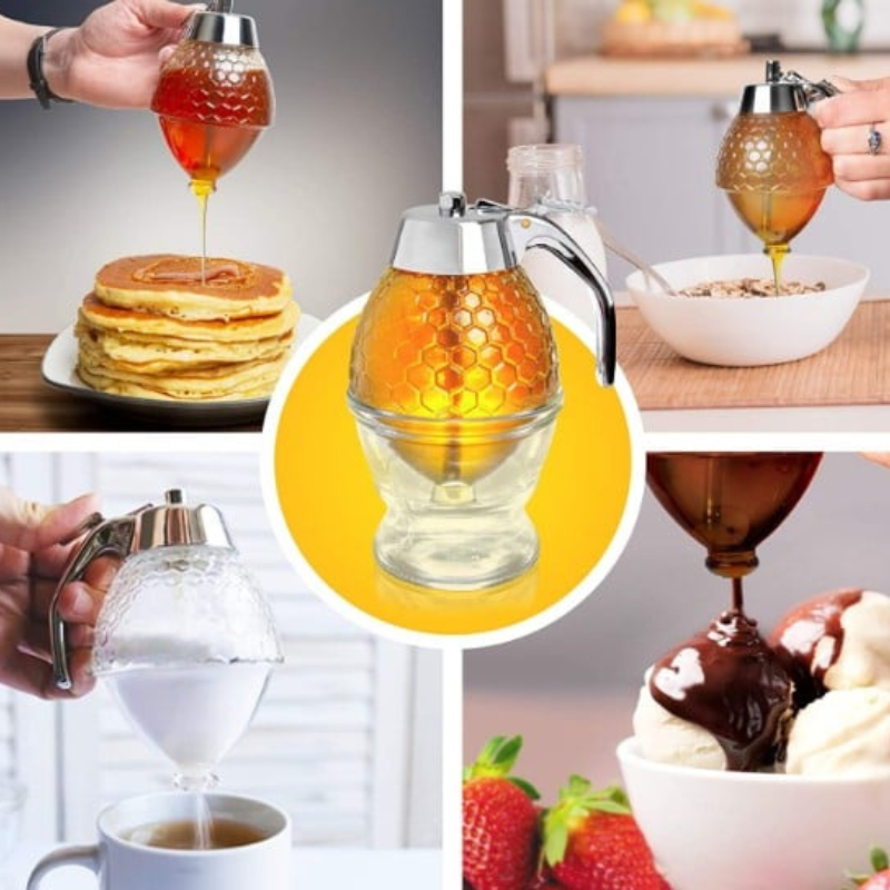 Driupfrei Honigspender mit Waben-Design – 200 ml Kunststoff | Karnz