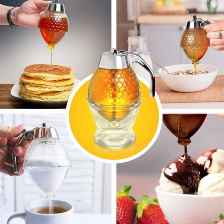 Driupfrei Honigspender mit Waben-Design – 200 ml Kunststoff | Karnz
