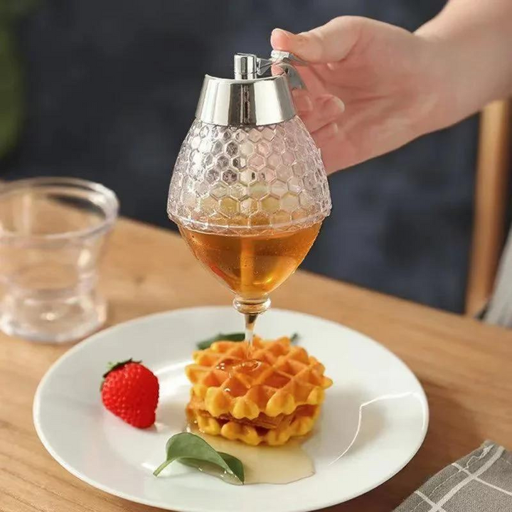 Driupfrei Honigspender mit Waben-Design – 200 ml Kunststoff | Karnz