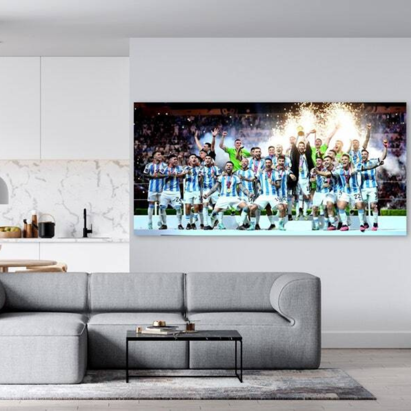 Argentinische Nationalmannschaft, Messi hält Weltmeisterschaft Feier Wandkunst