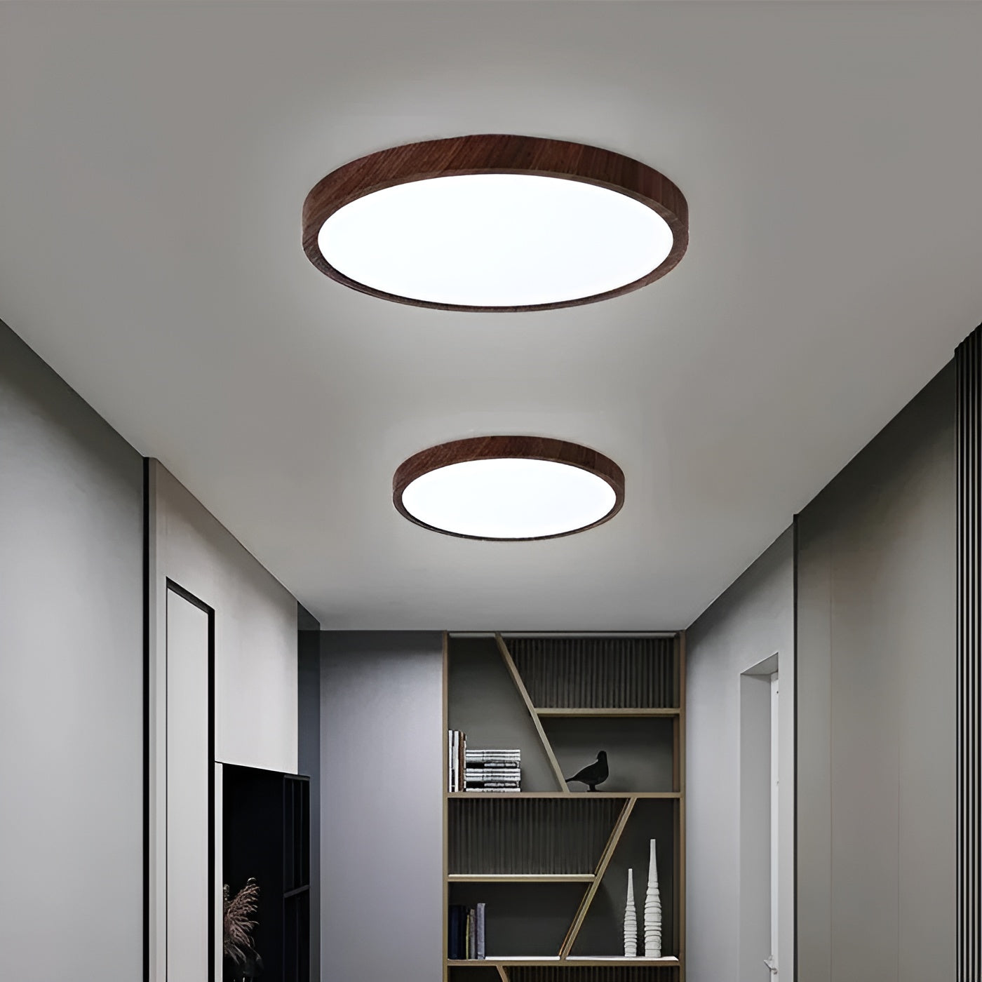 GrainGlow Light – Moderne, ultradünne Holz-Deckenleuchte