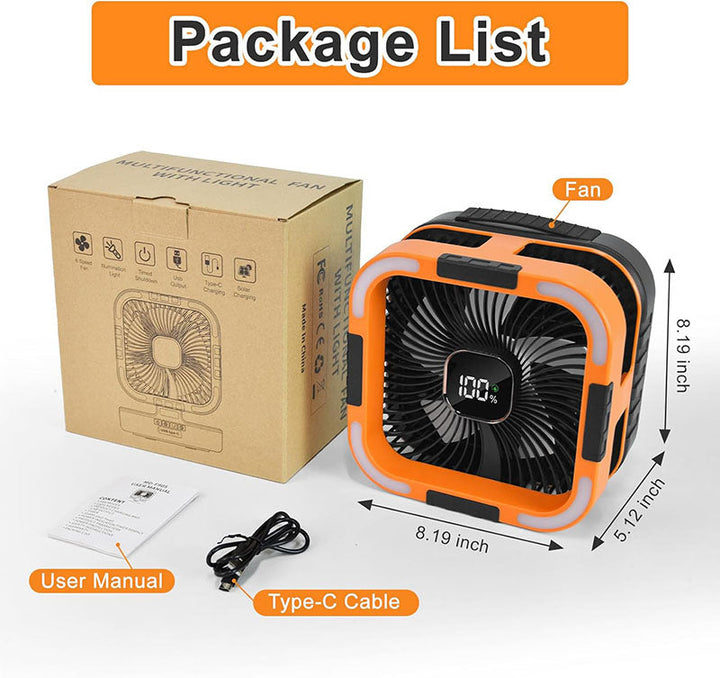 3 in 1 Solar Camping Ventilator | Karnz