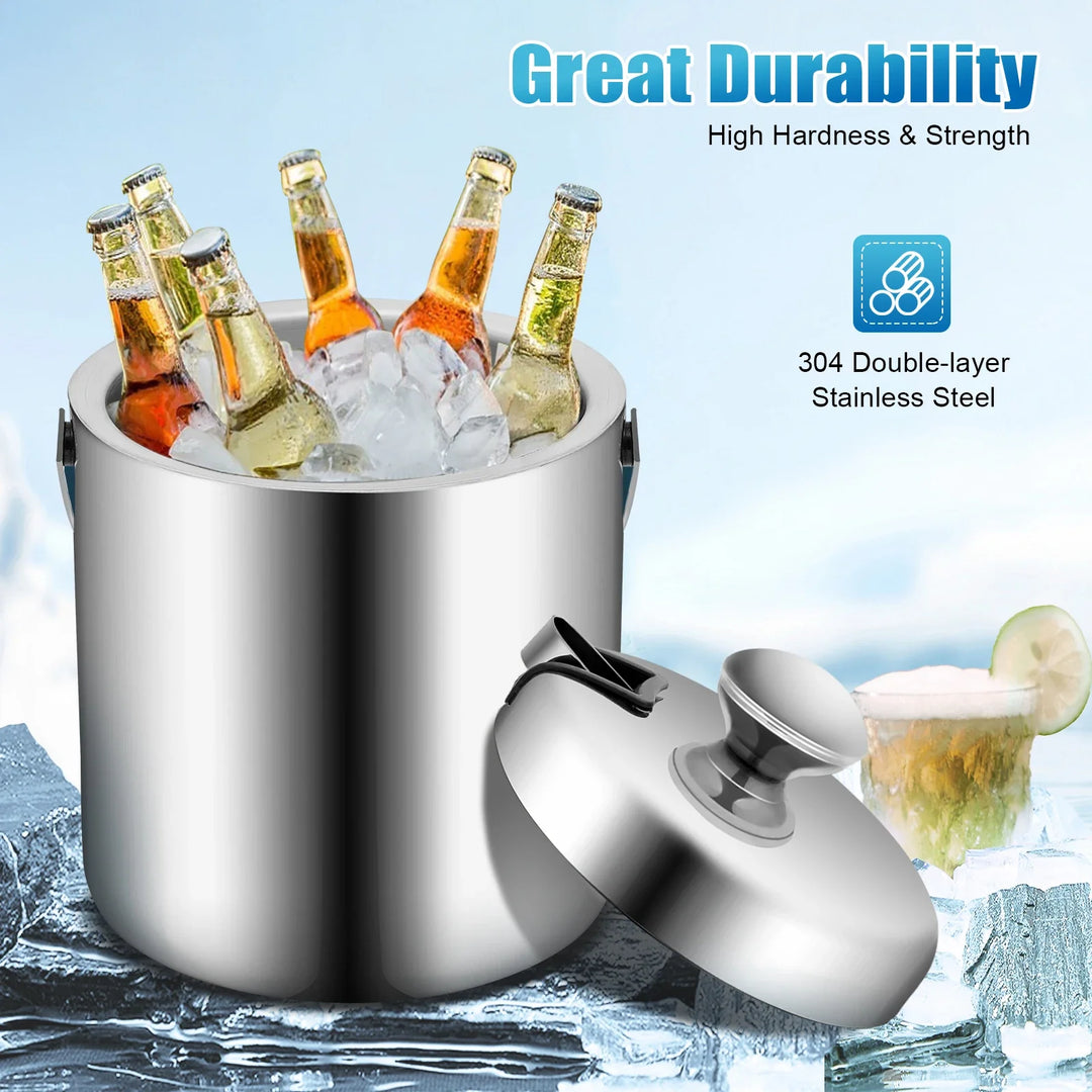 Eisbehälter aus Edelstahl Isolierter Bier Getränk Doppelwand Kühler | Karnz
