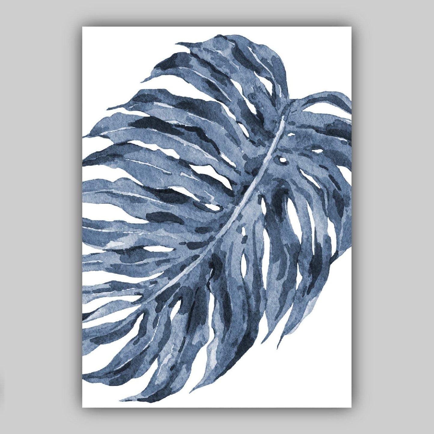 BOTANISCHES Set aus 3 marineblauen Blumen-Kunstdrucken