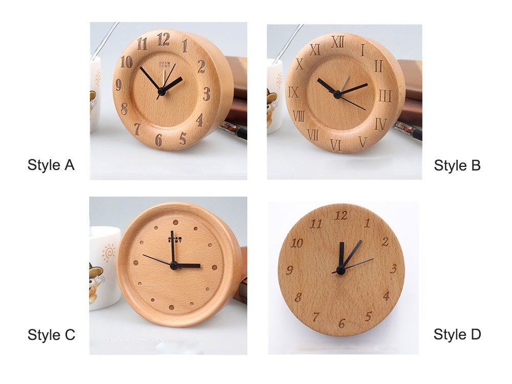 Buchholz Wecker Klein, Keine Anzeige Minimalistische Tischuhr, Nachttischuhr, Geschenk für Ihn