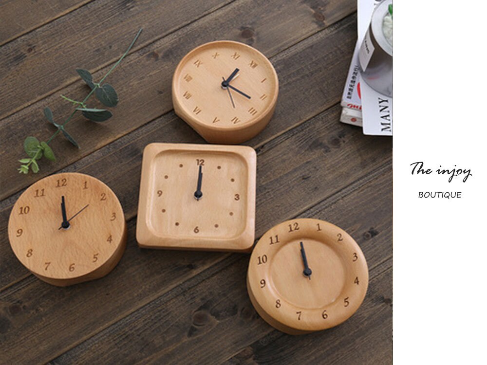 Buchholz Wecker Klein, Keine Anzeige Minimalistische Tischuhr, Nachttischuhr, Geschenk für Ihn