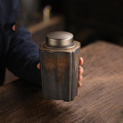 Vintage Keramik Tee- & Kaffeelagerbehälter – 900ml luftdichter Behälter