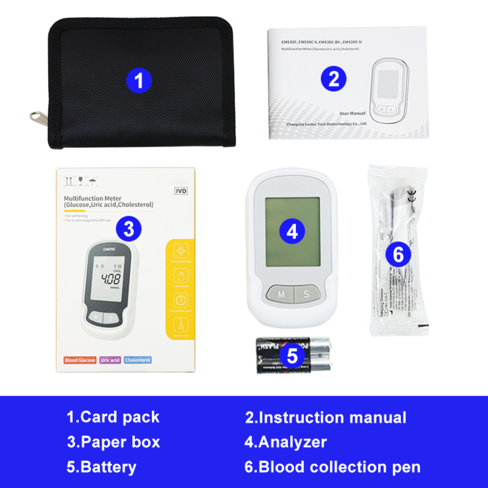 Cholesterin-Heimtestkit, tragbares Blutzuckermessgerät