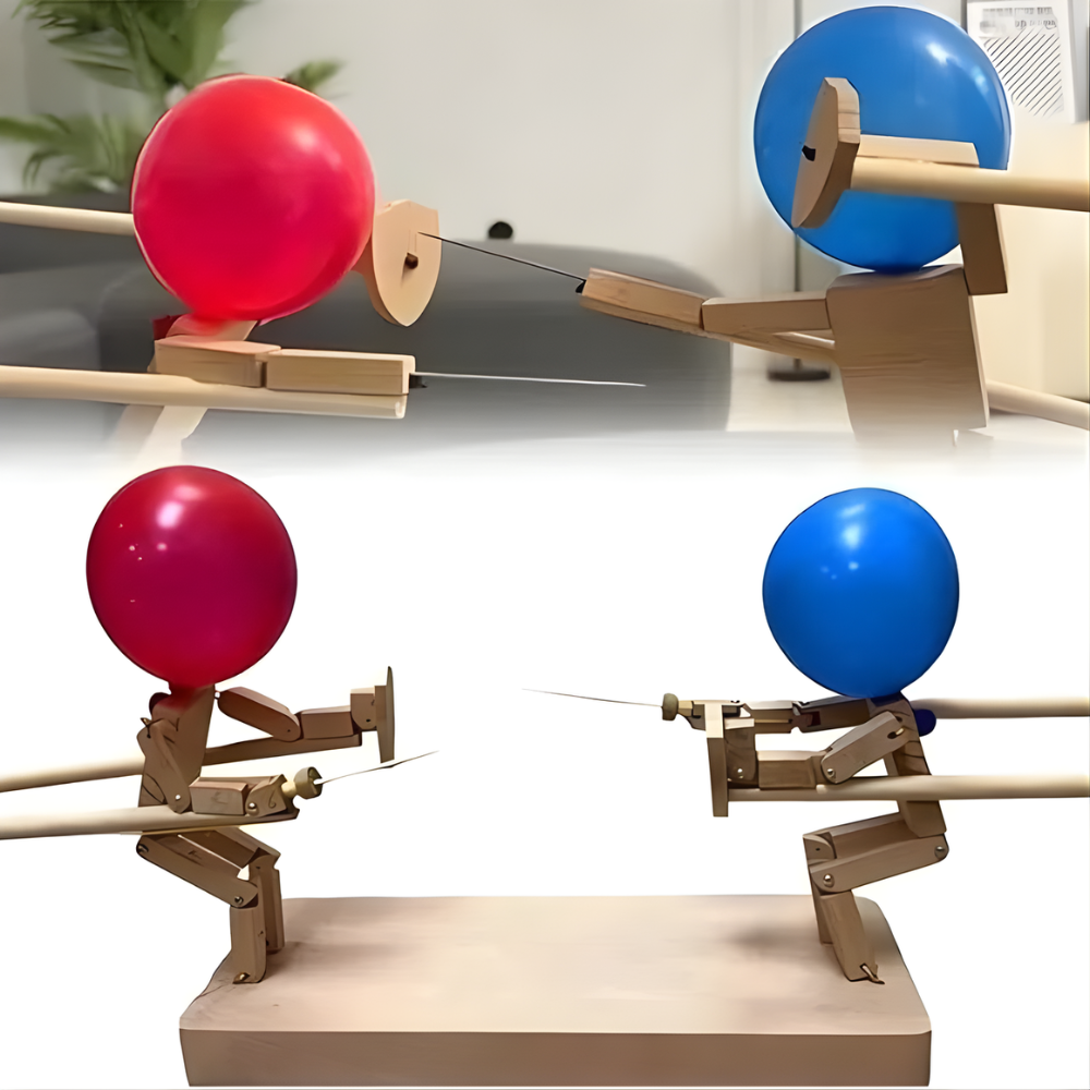 Interaktives Holz-Fechtspielzeug-Set mit Ballonspiel