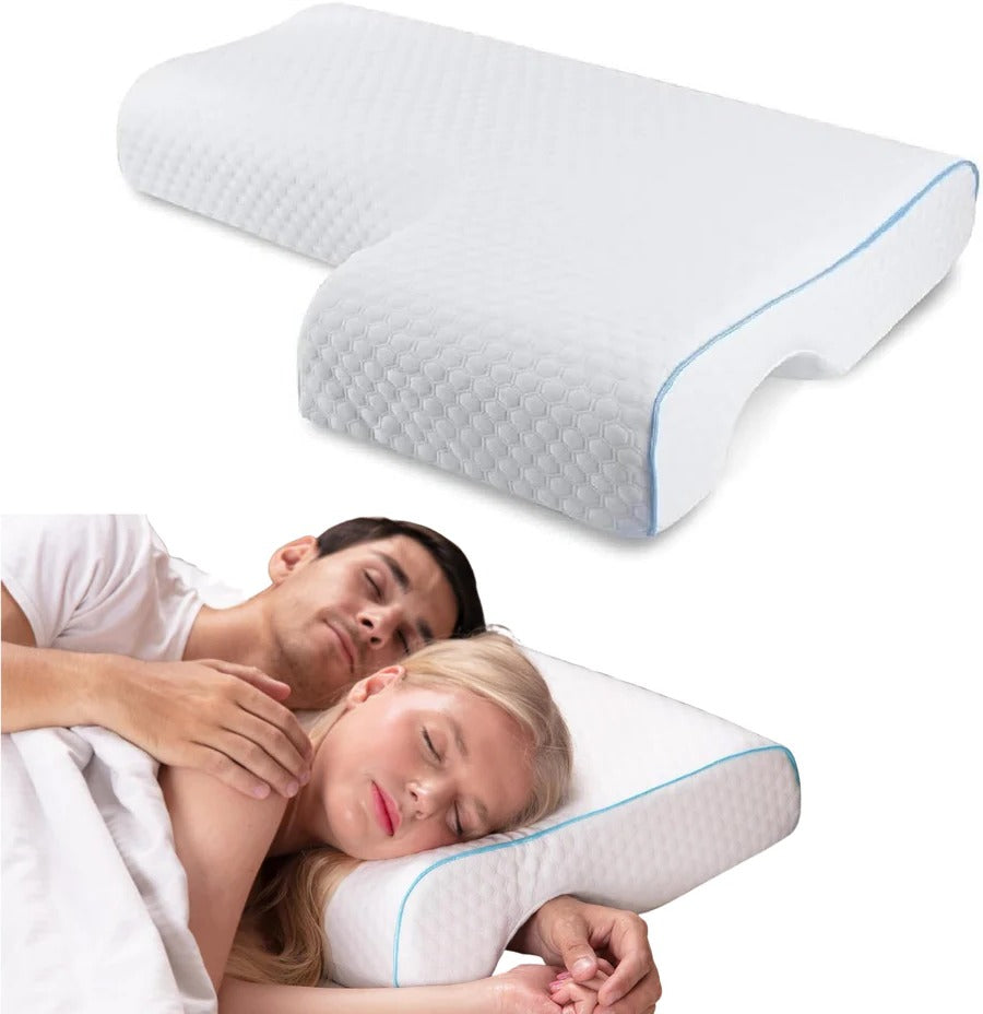 Orthopädisches Partnerkissen | Kuscheldesign mit Armtunnel | Memory-Schaum