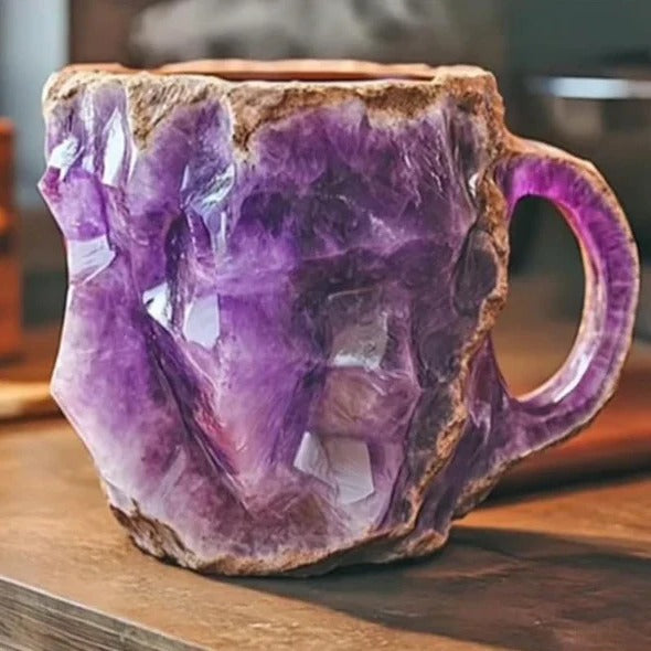 Facettierter Kaffeebecher aus Mineralkristall – Elegante Glastasse