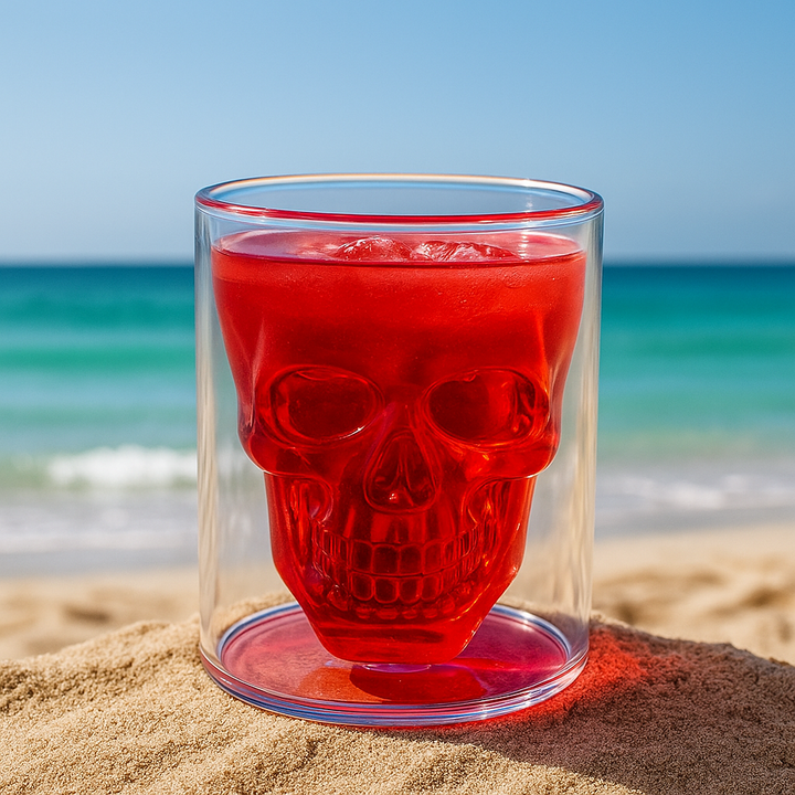 3D Skull Head DouKarnze Trinkglas