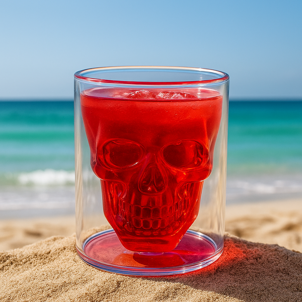 3D Schädelkopf Doppeltrinkglas | Karnz