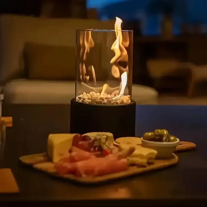 GlowLuxe - Elegante tragbare Tischfeuerlanterne Karnz