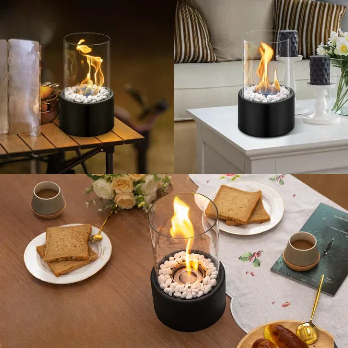 GlowLuxe - Elegante tragbare Tischfeuerlanterne Karnz