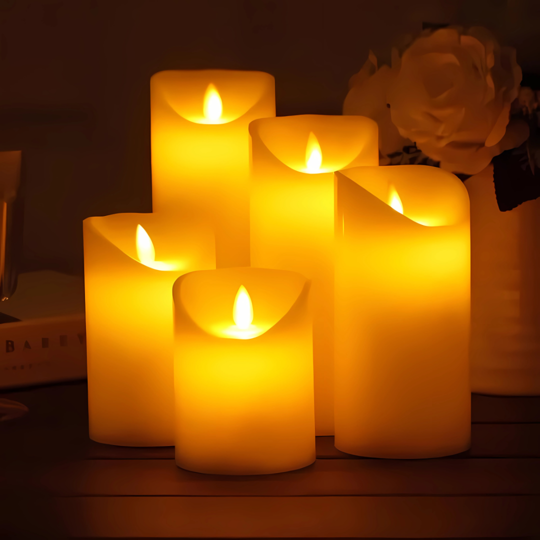 LED-flammenlose, flackernde Dekokerzen