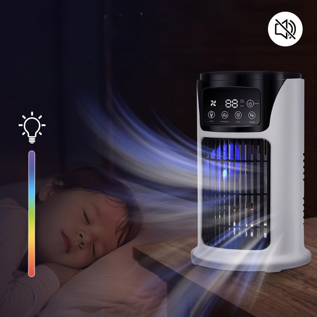 Tragbarer Klimaanlagen-Luftbefeuchter Ventilator USB Weiß | Karnz