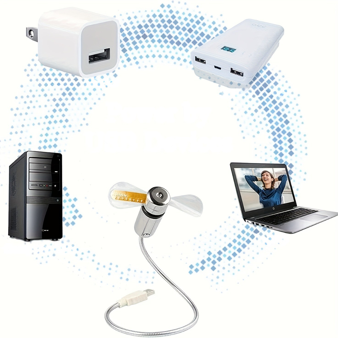 USB Tischventilator mit LED-Uhranzeige | Karnz