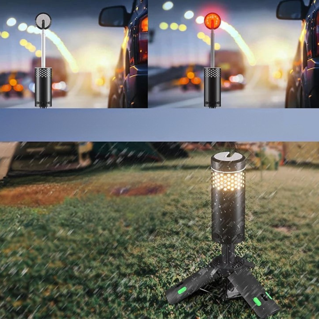 Campinglaterne mit Stativ, wiederaufladbare LED-Leuchte