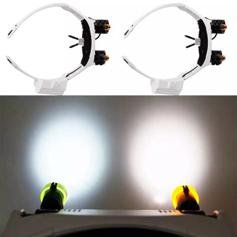 Karnz | Juwelier Kopfband Vergrößerungsglas 8 Linse LED Licht Brille