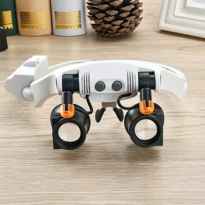 Karnz | Juwelier Kopfband Vergrößerungsglas 8 Linse LED Licht Brille
