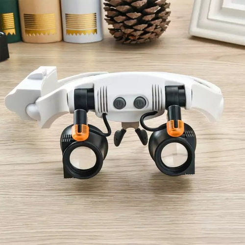 Karnz | Juwelier Kopfband Vergrößerungsglas 8 Linse LED Licht Brille