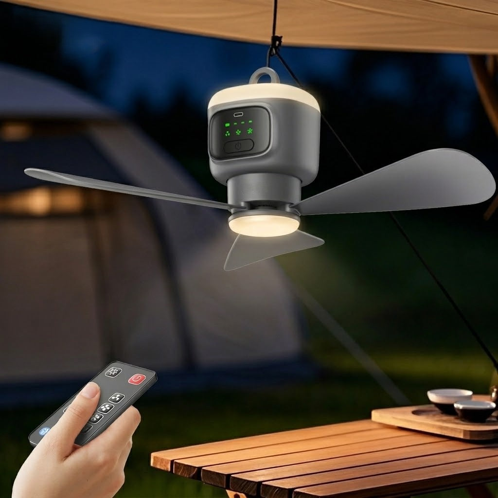 Home Cool Tragbarer Wiederaufladbarer RC Hängelampenventilator | Karnz