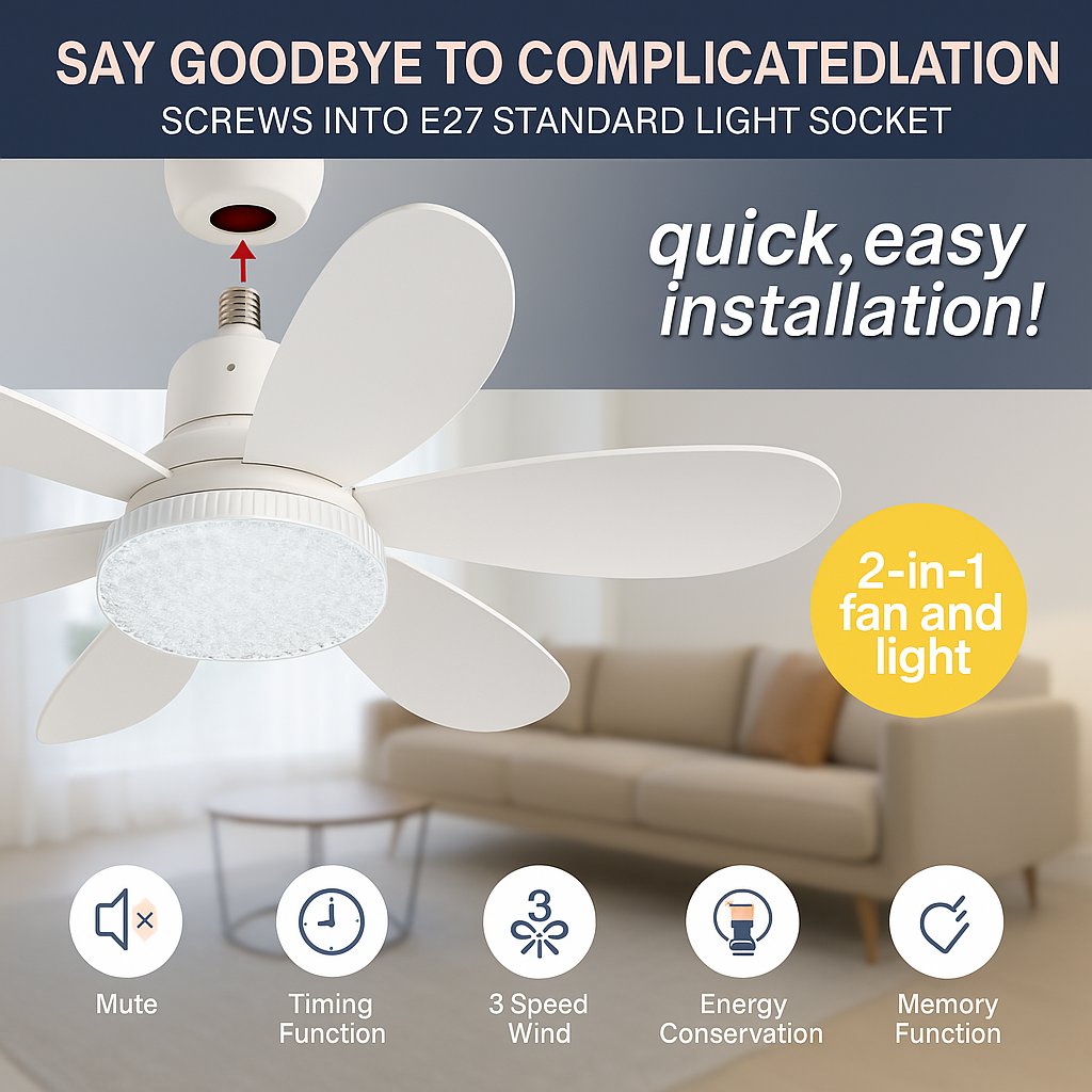 Eleganter Blumen Energiesparender RC Deckenventilator Lamp | Karnz
